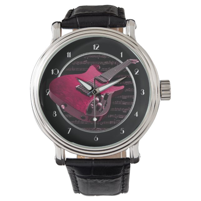 Relógio Red Electric Guitar Wrist Watch (Frente)