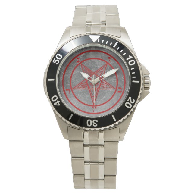 Relógio Red Metal Baphomet Watch (Frente)