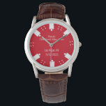 Relógio Red Poker Chip Casino Foi O Melhor Presente Do Hom<br><div class="desc">O casino de Las Vegas jogando o melhor homem do casamento / relógio de presente de padrinho de casamento feito em um cara vermelho e branco de pôquer com cara de disco. Personalize todos os campos de texto para atender às suas necessidades de casamento. Os produtos correspondentes estão disponíveis.</div>