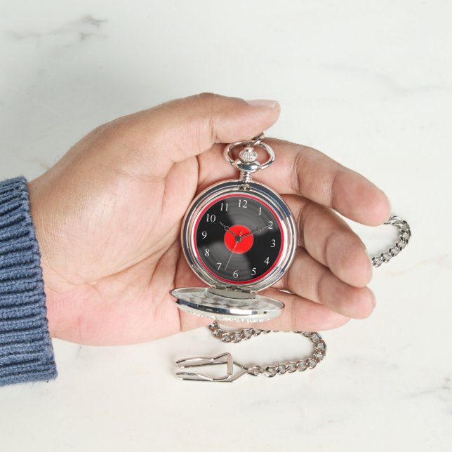 Relógio Red Retro Record Pocket Watch (Mão)
