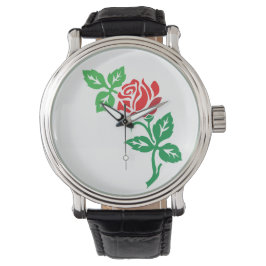 Relógio Red Rose Flower Design – Classic Floral Beauty
