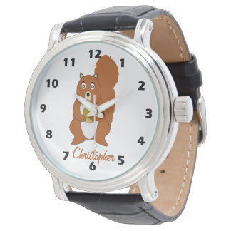 Relógio Red Squirrel Design Personalised