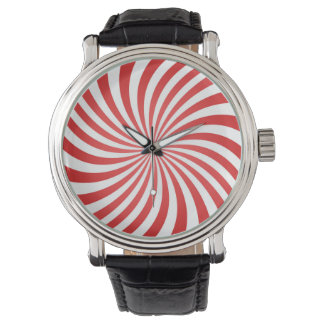 Relógio Red & White Hypnotic Strips Watch
