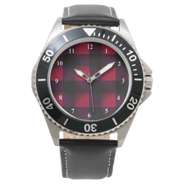Relógio Red Xadrez Tartan Watch (Frente)