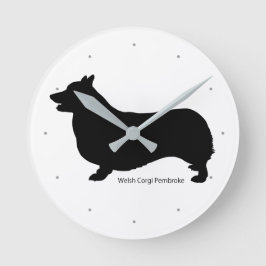 Relógio Redondo コーギー 掛け時計 Welsh Corgi clock
