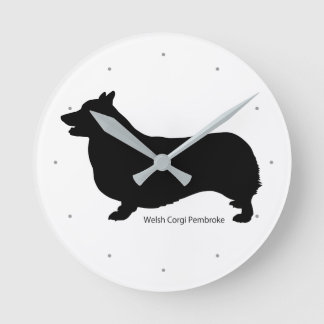 Relógio Redondo コーギー 掛け時計 Welsh Corgi clock