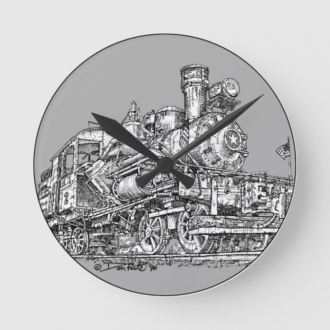 Relógio Redondo 1899 Heisler Steam Engine (Frente)