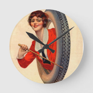 Relógio Redondo 1928 Kelly-Springfields Tire mascot Lotta Miles