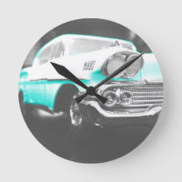 1958 chevy impala azul brilhante carro clássico