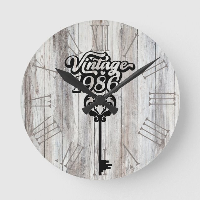 Relógio Redondo 1986 Vintage Acrylic Wall Clock (Frente)