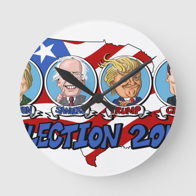 Relógio Redondo 2016 Presidential Election (Frente)