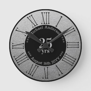 Relógio Redondo 25 anos Aposentadoria ou Aniversário Personalizado
