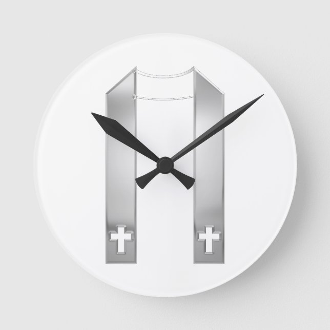 Relógio Redondo 3-D Olhe o buraco do padre prateado (Frente)