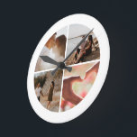 Relógio Redondo 4 Colagem personalizada de fotos personalizada<br><div class="desc">Crie um relógio personalizado personalizado personalizado de 4 Fotografias personalizado exclusivo do Ricaso</div>