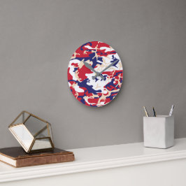 Relógio Redondo 4th of July, Independence day, Camouflage Beige