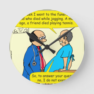 Relógio Redondo 897 I don't exercise doctor patient cartoon