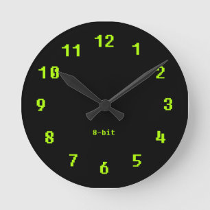 Relógio Redondo 8-Bit Pixel