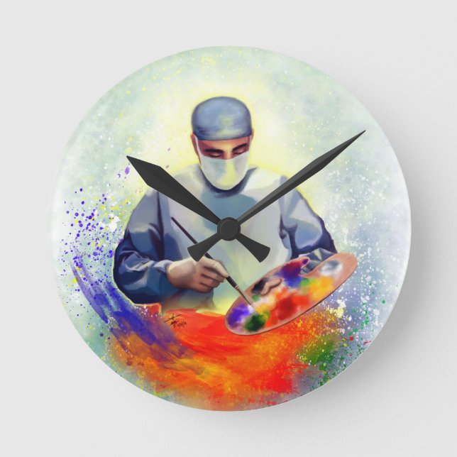 Relógio Redondo A arte da medicina (Frente)