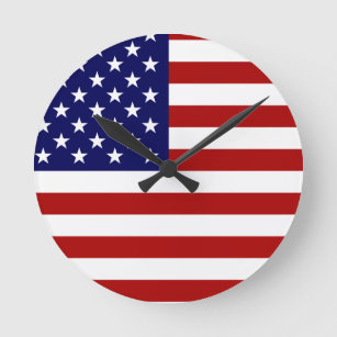 Relógio Redondo A bandeira americana