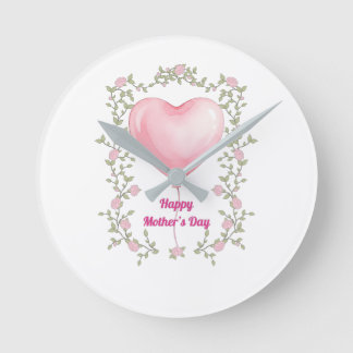Relógio Redondo A beautiful andclock for Mother's Day- Pastel pink