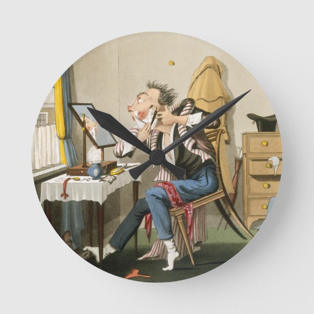 Relógio Redondo A Blunt Razor, pub. by Hunt, 1827 (coloured etchin (Frente)