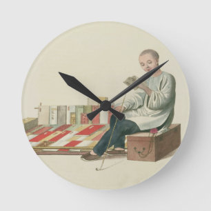 Relógio Redondo A Bookseller, plate 6 from 'The Costume of China',