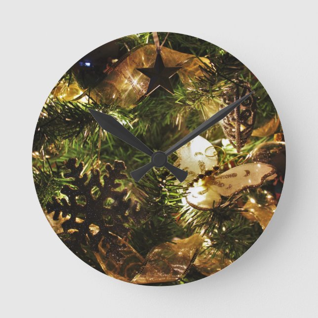 Relógio Redondo A borboleta do Natal (Frente)