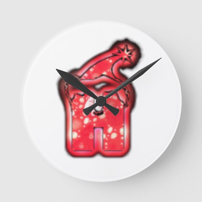 Relógio Redondo A Coleção Moderna de Santa Hat. (Frente)