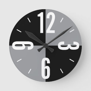 Relógio Redondo A cor preto moderno e a cinza bloqueia grandes nú