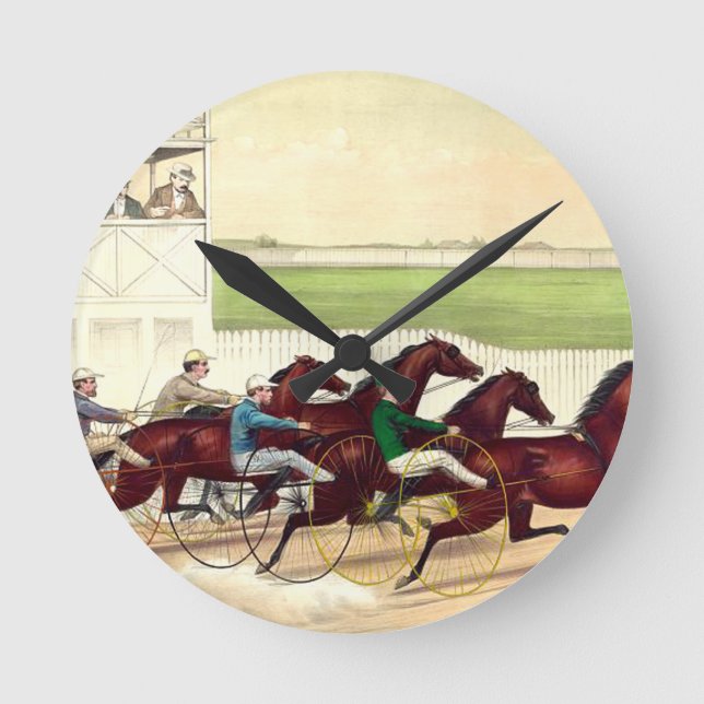 Relógio Redondo A corrida de cavalos SUPERIOR é minha vida (Frente)