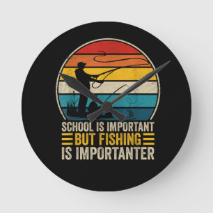 Relógio Redondo A Escola É Importante Mas A Pesca É Mais Important