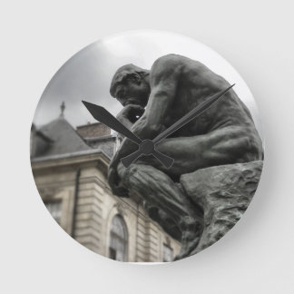Relógio Redondo A Escultura Thinker Rodin Paris