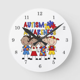Relógio Redondo A figura da vara caçoa a consciência do autismo