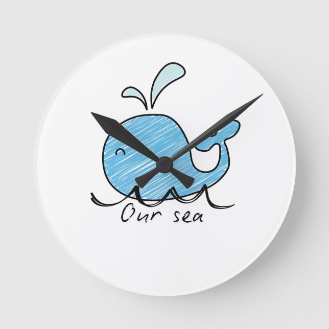 Relógio Redondo A FRIENDLY WHALE IN HIS SEA  Round Clock (Frente)