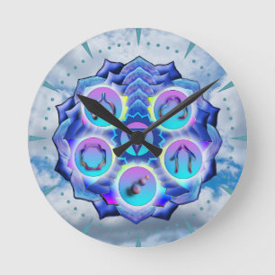 Relógio Redondo A garganta Chakra