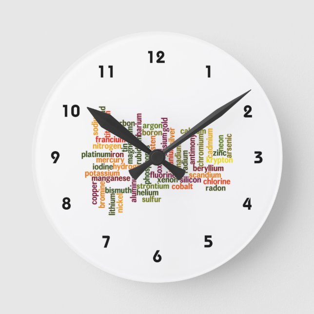 Relógio Redondo A maioria de elementos comuns (química da nuvem da (Frente)