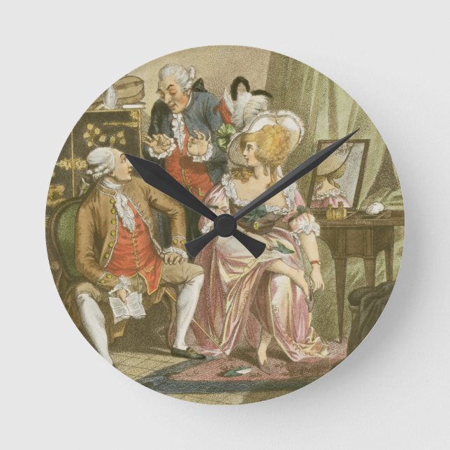 Relógio Redondo A sala de vinagreta, gravada por P.W. Tomkins (Frente)