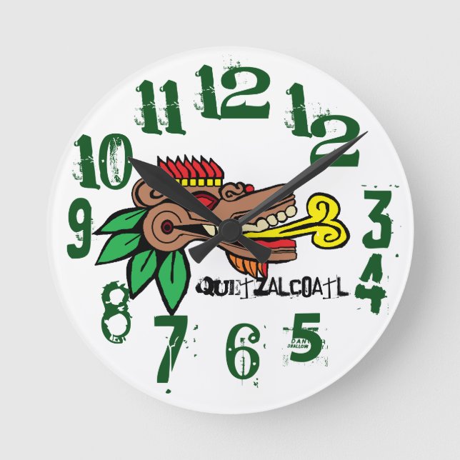 Relógio Redondo A SERPIENTE EMPLUMADA, Quetzalcoatl (Frente)