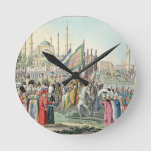 Relógio Redondo A sultão turca que revê seus Janissaries (engr