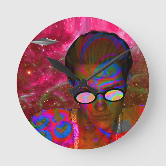 Relógio Redondo Abdução de alienígenas (Frente)