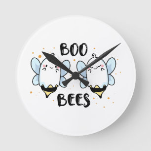 Relógio Redondo Abejas Fantasmas Lindas - Halloween Divertido em b