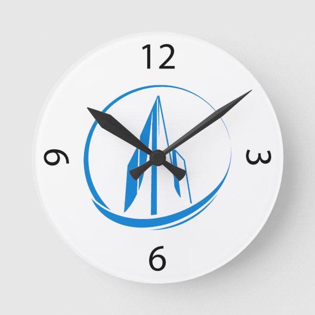 Relógio Redondo Abstract Building Peak Cityscape Circle (Frente)