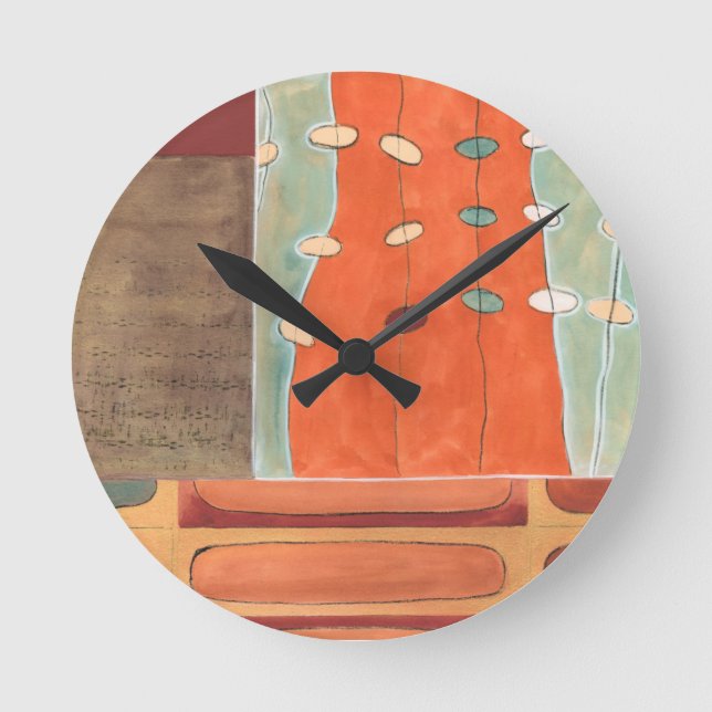 Relógio Redondo Abstract Parade of Eggs by Erica J Vess (Frente)