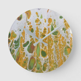 Relógio Redondo Abstrato amarelo e verde