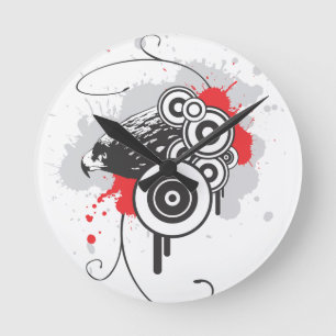 Relógio Redondo Abstrato Eagle Wall Clock