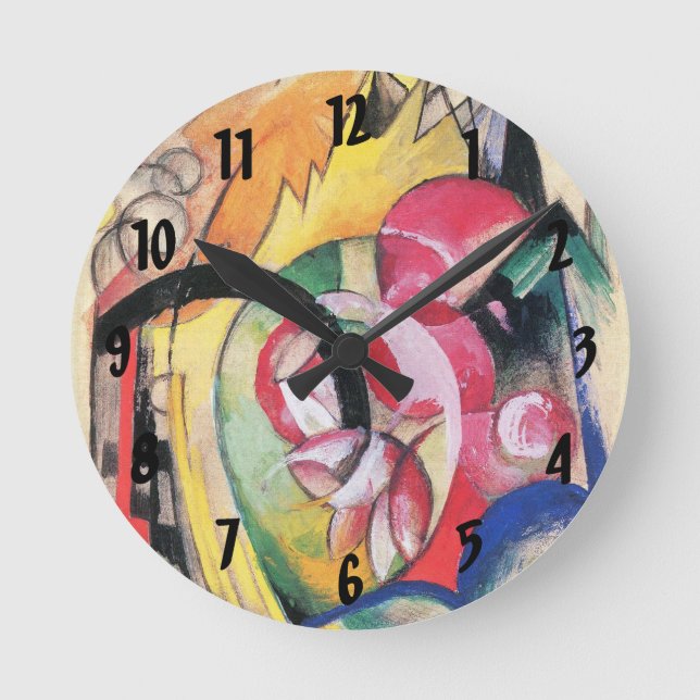 Relógio Redondo Abstrato Forms (também conhecido por Colour Flower (Frente)