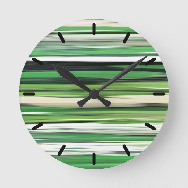 Relógio Redondo Abstrato nº 2: borrão verde (Frente)