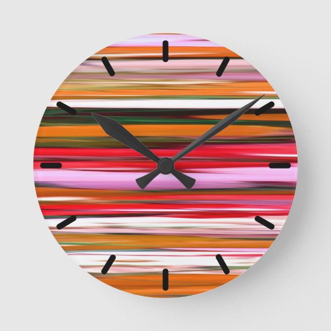Relógio Redondo Abstrato nº 2: Desfoque laranja (Frente)