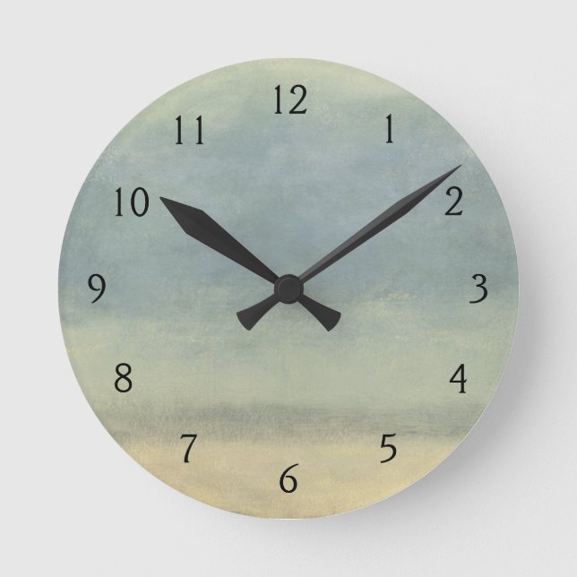 Relógio Redondo Abstrato Paisagem com Céu Transmitido (Frente)