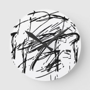 Relógio Redondo Abstrato preto e branco